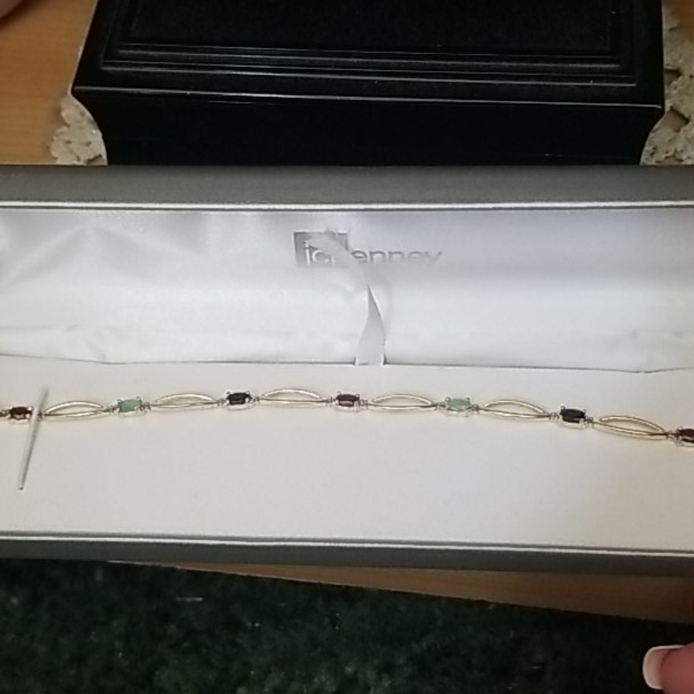 Gold Over 925 Sterling Silver multicolored bracelet